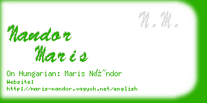 nandor maris business card